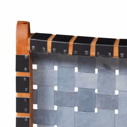vidaXL Relaxing Chair Real Leather 59x72x79cm Crossed-Stripe Black Foldable - Additional view 4