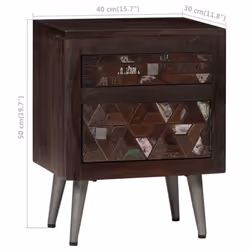 vidaXL Solid Reclaimed Wood Bedside Cabinet 40x30x50cm Bedroom Nightstand