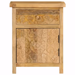 vidaXL Solid Mango Wood Bedside Table 40x30x50cm Natural Bedroom Nightstand