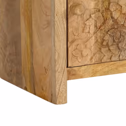 vidaXL Solid Mango Wood Bedside Table 40x30x50cm Natural Bedroom Nightstand - Additional view 9