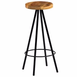 vidaXL 4x Solid Mango Wood Bar Chairs 30x30x76cm Kitchen Dining Breakfast Seat - Additional view 10