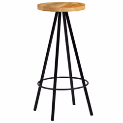 vidaXL 4x Solid Mango Wood Bar Chairs 30x30x76cm Kitchen Dining Breakfast Seat - Additional view 8
