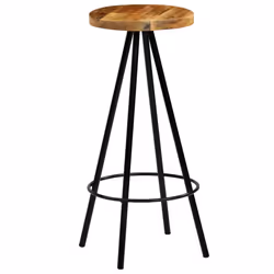 vidaXL 4x Solid Mango Wood Bar Chairs 30x30x76cm Kitchen Dining Breakfast Seat - Additional view 9
