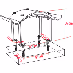 vidaXL Chimney Cowl Stainless Steel Silver 60x80x39cm Raincap Cover Protector - Additional view 7