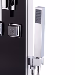 vidaXL Shower Panel Unit Glass 18x42.1x120cm Black Bathroom Jet Column Wall - Additional view 6