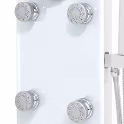 vidaXL Shower Panel Unit Glass 25x44.6x130cm White Bathroom Jet Column Wall - Additional view 5