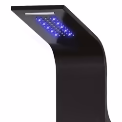 vidaXL Shower Panel Unit Aluminium 20x44x130cm Black Bathroom Tower System