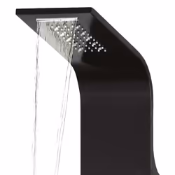 vidaXL Shower Panel Unit Aluminium 20x44x130cm Black Bathroom Tower System - Additional view 5