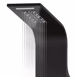 vidaXL Shower Panel Unit Aluminium 20x44x130cm Black Bathroom Tower System - Additional view 6