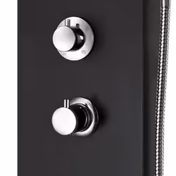 vidaXL Shower Panel Unit Aluminium 20x44x130cm Black Bathroom Tower System - Additional view 8