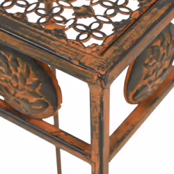 vidaXL Plant Stand Set 3 Piece Vintage Style Metal Rusty Flower Display Table - Additional view 5