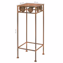 vidaXL Plant Stand Set 3 Piece Vintage Style Metal Rusty Flower Display Table - Additional view 7