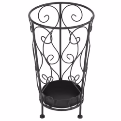vidaXL Umbrella Stand Vintage Style Metal 26x46cm Black Walking Stick Holder