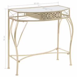 vidaXL Side Table French Style Metal 82x39x76cm Gold Display Stand Furniture - Additional view 4