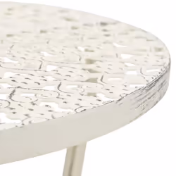 vidaXL Bistro Table Vintage Style Round Metal 40x70cm White Kitchen Furniture