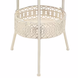 vidaXL Bistro Table Vintage Style Round Metal 40x70cm White Kitchen Furniture - Additional view 4