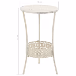 vidaXL Bistro Table Vintage Style Round Metal 40x70cm White Kitchen Furniture - Additional view 5