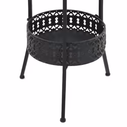 vidaXL Bistro Table Vintage Style Round Metal 40x70cm Black Kitchen Furniture - Additional view 4