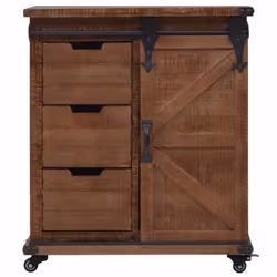 vidaXL Solid Fir Wood Storage Cabinet 64x33.5x75cm Brown Sideboard Cupboard - Additional view 2
