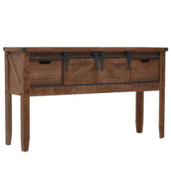 vidaXL Solid Fir Wood Console Table 131x35.5x75cm Brown Hallway Display Stand