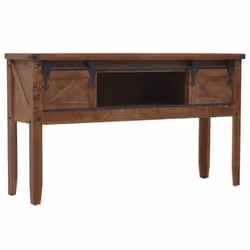 vidaXL Solid Fir Wood Console Table 131x35.5x75cm Brown Hallway Display Stand - Additional view 4