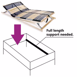 vidaXL Slatted Bed Base with 42 Slats 7 Zones 100x200cm Frame Home Bedroom - Additional view 4