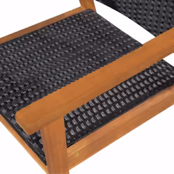 vidaXL Outdoor Dining Set 5pcs Poly Rattan Black and Brown Garden Table Chair