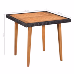 vidaXL Outdoor Dining Set 5pcs Poly Rattan Black and Brown Garden Table Chair - Additional view 6