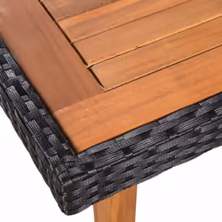 vidaXL Outdoor Dining Set 5 Piece Poly Rattan Black and Brown Table Chairs