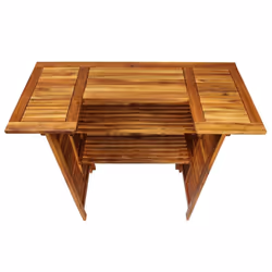 vidaXL Solid Acacia Wood Bar Table 110x50x105cm Patio Bistro Dining Furniture - Additional view 5