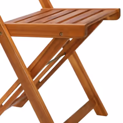 vidaXL 2x Solid Acacia Wood Bistro Chairs 40x51x80cm Outdoor Garden Patio Seat - Additional view 7