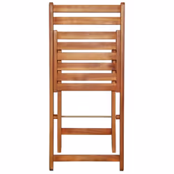 vidaXL Solid Acacia Wood Bistro Set 3 Piece Outdoor Folding Table and Chairs - Additional view 6