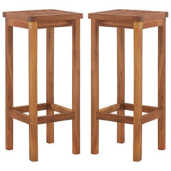 vidaXL 2x Solid Acacia Wood Bar Chairs 30.5x30.5x74cm Outdoor Garden Seat