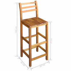 vidaXL Solid Acacia Wood Bar Table and Chair Set 7 Piece Dining Furniture - Additional view 5