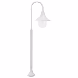 vidaXL Garden Post Light E27 120cm Aluminium White Outdoor Patio Lamp Lantern - Additional view 2