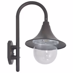 vidaXL Garden Wall Lamp E27 42cm Aluminium Bronze Outdoor Lighting Fixture