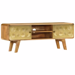 vidaXL Solid Mango Wood TV Cabinet 120x30x45cm Entertainment Centre Stand Unit