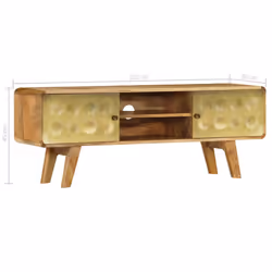 vidaXL Solid Mango Wood TV Cabinet 120x30x45cm Entertainment Centre Stand Unit - Additional view 9