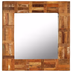 vidaXL Wall Mirror Hallway Bathroom Makeup Vanity Mirror Solid Reclaimed Wood - 60 x 60 cm