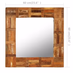 vidaXL Wall Mirror Hallway Bathroom Makeup Vanity Mirror Solid Reclaimed Wood - 60 x 60 cm
