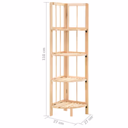 vidaXL Corner Shelf Cedar Wood 27x27x110cm Home Standing Display Storage Unit - Additional view 5