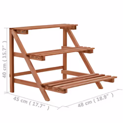 vidaXL 3-Tier Plant Stand Cedar Wood 48x45x40cm Garden Flower Display Rack