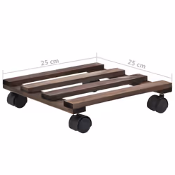 vidaXL 4x Plant Rollers Cedar Wood 25x25cm Pot Stand Carrier Planter Dollies - Additional view 5