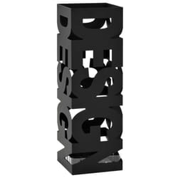 vidaXL Umbrella Stand Design Steel Black Home Office Storage Holder Rack Bin
