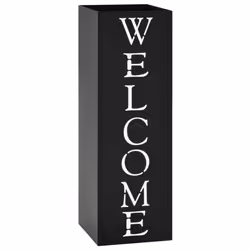 vidaXL Umbrella Stand Welcome Steel Black Home Office Storage Holder Rack Bin