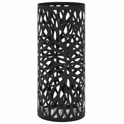 vidaXL Umbrella Stand Leaves Steel Black Home Office Storage Holder Rack Bin