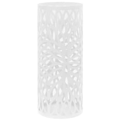 vidaXL Umbrella Stand Leaves Steel White Home Office Storage Holder Rack Bin