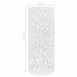 vidaXL Umbrella Stand Leaves Steel White Home Office Storage Holder Rack Bin - Additional view 4