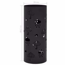 vidaXL Umbrella Stand Umbrellas Steel Black Home Office Storage Holder Rack - Additional view 5
