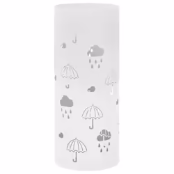 vidaXL Umbrella Stand Umbrellas Steel White Home Office Storage Holder Rack